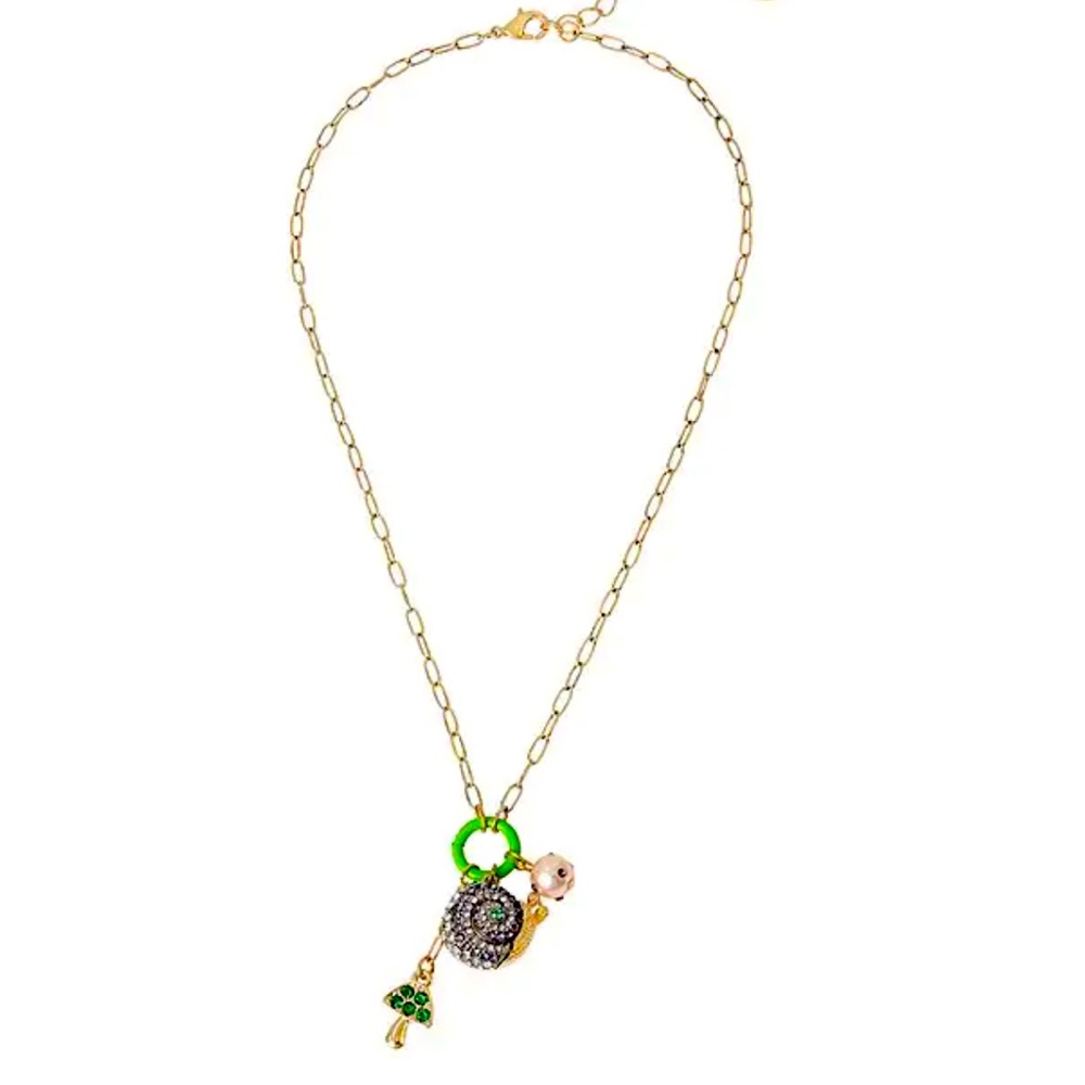New Betsey Johnson Snail Charm Pendant Necklace - Picture 3 of 10